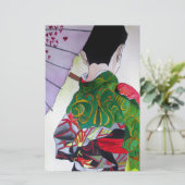 Japanische Geisha-Kunst mit Kimono und Schirm Briefpapier (Stehend Vorderseite)