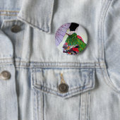 Japanische Geisha-Kunst mit Kimono und Schirm Button (Beispiel)