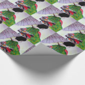 Japanische Geisha-Kunst mit Kimono und Schirm Geschenkpapier (Ecke)