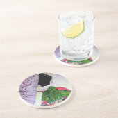 Japanische Geisha-Kunst mit Kimono und Schirm Getränkeuntersetzer (Seite)