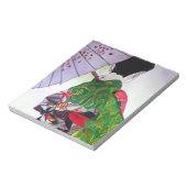 Japanische Geisha-Kunst mit Kimono und Schirm Notizblock (Rotiert)