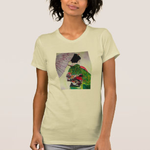 Japanische Geisha-Kunst mit Kimono und Schirm T-Shirt