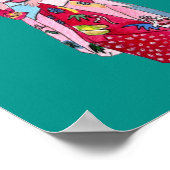 Japanische Geisha-Kunst mit Schirm Poster (Ecke)