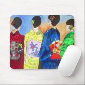 Japanische Geisha-Kunst vom Frühling Mousepad (Mit Mouse)