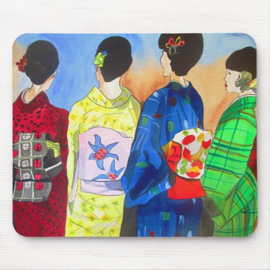 Japanische Geisha-Kunst vom Frühling Mousepad (Vorne)