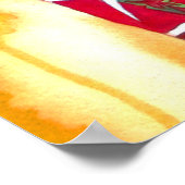 Japanische Geisha mit blauer Kimono-Originalkunst Poster (Ecke)