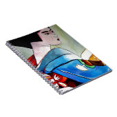 Japanische Geisha mit Blue Kimono Originalkunst Notizblock (Rechte Seite)