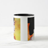 Japanische Geisha mit grüner Kimono-Originalkunst Tasse (Zentrum)
