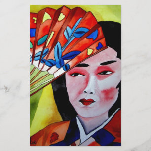japanische Geisha mit originaler Kunstmalerei Briefpapier