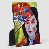 japanische Geisha mit originaler Kunstmalerei Fotoplatte (Seite)