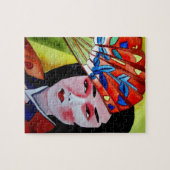 japanische Geisha mit originaler Kunstmalerei Puzzle (Horizontal)