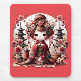 Japanische Geisha-Niedliche Szene Mousepad