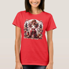Japanische Geisha-Niedliche Szene T-Shirt
