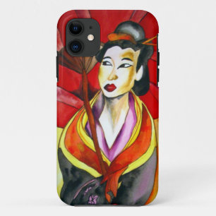 Japanische Geisha-Originalkunst Aquarellmalerei Case-Mate iPhone Hülle