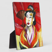Japanische Geisha-Originalkunst Aquarellmalerei Fotoplatte (Seite)