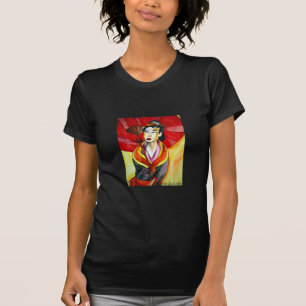 Japanische Geisha-Originalkunst Aquarellmalerei T-Shirt