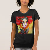 Japanische Geisha-Originalkunst Aquarellmalerei T-Shirt (Vorderseite)