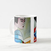 Japanische Geisha-Originalmalerei Kaffeetasse (Vorderseite Links)