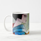 Japanische Geisha-Originalmalerei Kaffeetasse (Links)