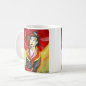 Japanische Geisha-Originalmalerei Kaffeetasse (Vorderseite Links)