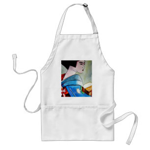 Japanische Geisha-Originalmalerei Schürze