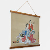 Japanische Geisha-Party-Kunst Wandteppich Mit Holzrahmen (Gewinkelt)