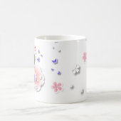 Japanische Geisha-Puppe - blaue Reihen-Tasse Kaffeetasse (Mittel)