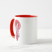 Japanische Geisha-Rote Kimono-niedliche Kunst Tasse (Vorderseite Links)