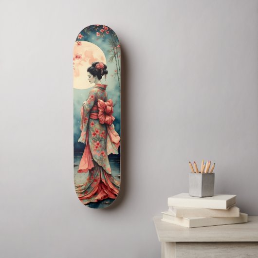 Japanische Geisha Skateboard (Wandkunst)