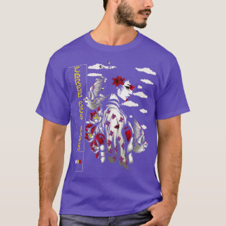 Japanische Geisha Sparrows Birds Futurism Outrun S T-Shirt