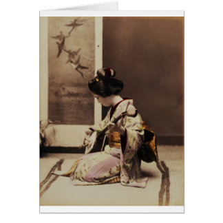 Japanische Geisha spielt Schamisen