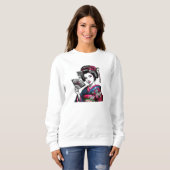 Japanische Geisha-Sweatshirt Sweatshirt (Vorne ganz)