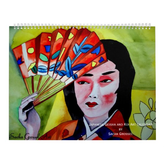 Japanische Geisha und Koi Kunstkalender Kalender (Titelbild)
