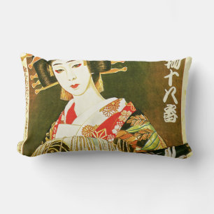 Japanische Geisha & Wasaga Papier-Schirm-Kunst Lendenkissen