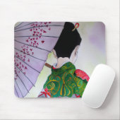 Japanische Geishakunst mit Kimono und Regenschirm Mousepad (Mit Mouse)