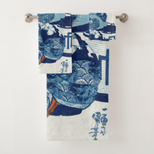 Japanische Geisya Frau, Kuniyoshi, Ukiyo-e Badhandtuch Set
