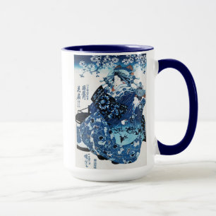 Japanische Geisya Frau, Kuniyoshi, Ukiyo-e Tasse