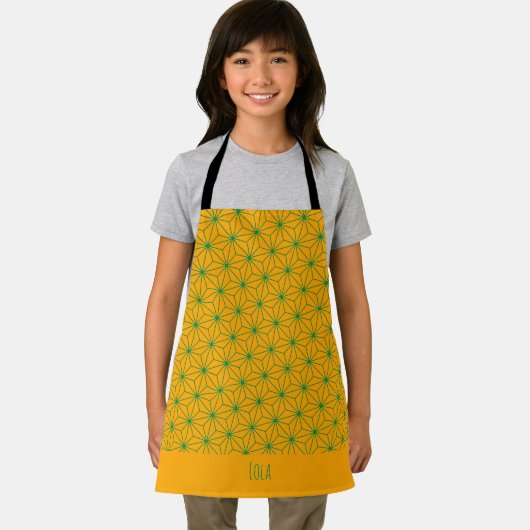 Japanische Gelbgrün-Minimalmuster Schürze (Insitu)