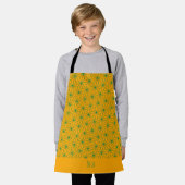 Japanische Gelbgrün-Minimalmuster Schürze (Getragen)