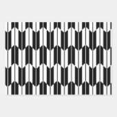 Japanische geometrische Muster in Schwarz und Weiß Geschenkpapier Set (Vorderseite)