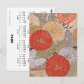 Japanische Gewebe 2012 Pocket Calendar Postkarte (Vorne/Hinten)