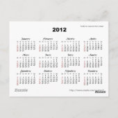 Japanische Gewebe 2012 Pocket Calendar Postkarte (Rückseite)