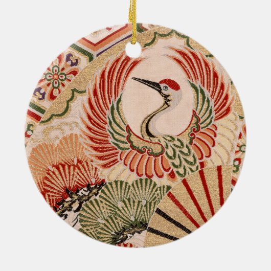 Japanische Gewebe Verzierung Keramikornament (Hinten)