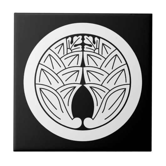 Japanische Ginger in einen Kreis Fliese (Vorderseite)