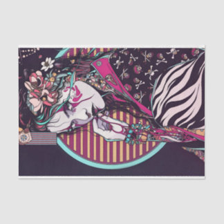 Japanische GIrl-Blume im Haar Seidenpapier