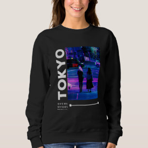Japanische Glitch Cyberpunk Tokyo Streetwear Aesth Sweatshirt