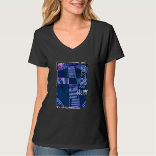 Japanische Glitch Cyberpunk Tokyo Streetwear Aesth T-Shirt
