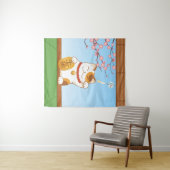 Japanische glückliche Kaliko-Katze, Maneki Neko Wandteppich (Beispiel (Horizontal))