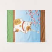 Japanische glückliche Kaliko-Katze, Maneki Neko Wandteppich (Vorderseite (Horizontal))