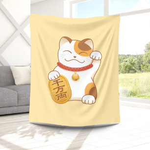 Japanische glückliche Katze, Maneki Neko Fleecedecke